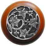 Ivy With Berries Cherry Cabinet Knob, Antique Pewter