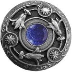 Jeweled Lily Blue Sodalite, Antique Pewter