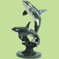 Killer Whale Pair Metal Art Sculpture