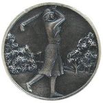 Lady Of The Links Cabinet Knob, Antique Pewter