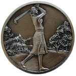 Lady Of The Links Cabinet Knob, Satin Nickel
