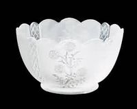 Lamp Shades Frosted Glass, Diamond Daisy, 4 1/4" high, 4" fitter