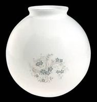 Lamp Shades White w/Blue Glass, Floral Globe