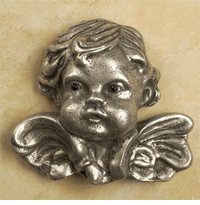 Large Cherub Cabinet Knob/Pull In Pewter