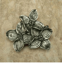 Large Dogwood Flower Cabinet knob/Pull In Pewter