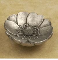 Large Magnolia Flower Cabinet knob/Pull In Pewter