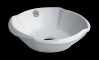 Large Poppy White Vitreous China, Countertop Vessel Sink