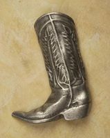 Large Western Boot Pewter Cabinet Knob/Pull (Left Face)
