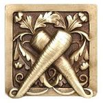 Leafy Carrot Cabinet knob, Antique Brass