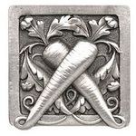 Leafy Carrot Cabinet knob, Antique Pewter