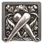 Leafy Carrot Cabinet knob, Brilliant Pewter