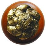 Leap Frog Cherry Cabinet Knob, Antique Brass
