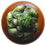 Leap Frog Cherry Cabinet Knob, Hand Tinted Pewter