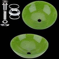 Lily Pad Green Glass Vessel Sink