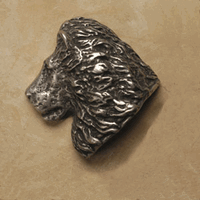 Lion Head Pewter Cabinet Knob/Pull (Left Facing)