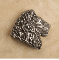 Lion Head Pewter Cabinet Knob/Pull (Right Facing)