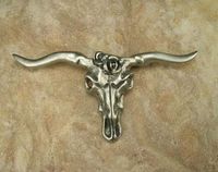Longhorn Skull Pewter Cabinet Knob/Pull