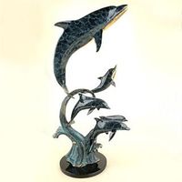 Majestic Dolphins Metal Art Sculpture