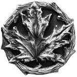 Maple Leaf Cabinet Knob, Antique Pewter