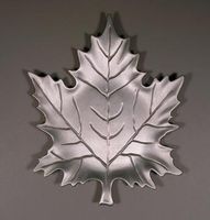 Maple Leaf Dish, Cast Aluminum, Pewter Finish