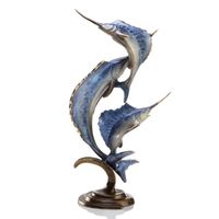 Marlin And Sailfish Brass Art Sculpture