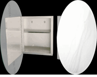 Medicine Chests Brushed Stainless Steel, Oval Mirror Door Medicine Cabinet