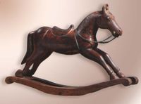 Miniature Hand-Carved Solid Wood Rocking Horse