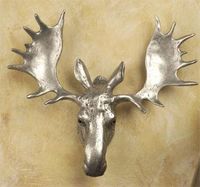 Moose Head Large Pewter Cabinet Knob/Pull