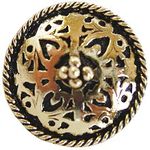 Moroccan Jewel Cabinet Knob, Brite Brass