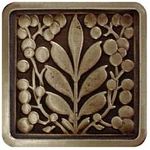 Mountain Ash Cabinet Knob, Antique Brass