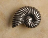 Nautilus Shell Pewter Cabinet Knob/Pull (CCW Curve)