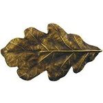 Oak Leaf Cabinet Knob, Antique Brass