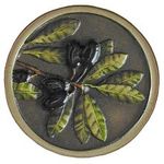 Olive Branch Cabinet Knob, Hand Tinted Brass
