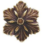 Opulent Flower Cabinet Knob, Antique Brass