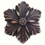 Opulent Flower Cabinet Knob, Antique Solid Bronze