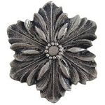 Opulent Flower Cabinet Knob, Satin Nickel