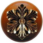 Opulent Flower Cherry Cabinet Knob, Brite Brass
