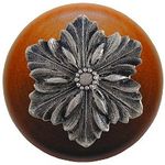 Opulent Flower Cherry Cabinet Knob, Satin Nickel