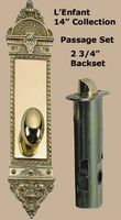 Oval Knob & 14" European Plate, Passage Set 2 3/4"