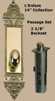 Oval Knob & 14" European Plate, Passage Set 2 3/8"