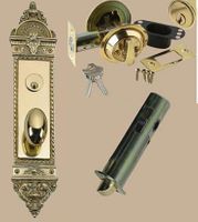 Oval Knob & 14" European Plate, Passage Single Deadbolt 2 3/4"