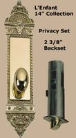 Oval Knob & 14" European Plate, Privacy Set 2 3/8"