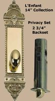 Oval Knob & European Plate, Privacy Set 2 3/4"