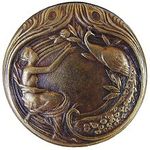 Peacock Lady Cabinet Knob, Antique Brass