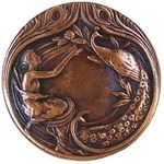 Peacock Lady Cabinet Knob, Antique Copper