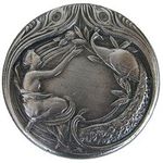 Peacock Lady Cabinet Knob, Antique Pewter