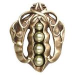Pearly Peapod Cabinet Knob, Antique Brass