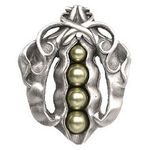 Pearly Peapod Cabinet Knob, Antique Pewter
