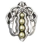 Pearly Peapod Cabinet Knob, Brilliant Pewter