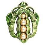 Pearly Peapod Cabinet Knob, Hand Tinted Pewter